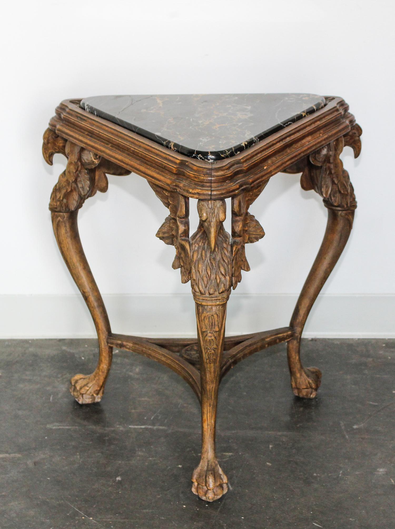 An Italian Carved Walnut Figural Table Height 24 inches. — 20TH CENTURY