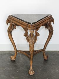 An Italian Carved Walnut Figural Table Height 24 inches. — 20TH CENTURY