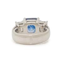 PLATINUM, SAPPHIRE, AND DIAMOND RING