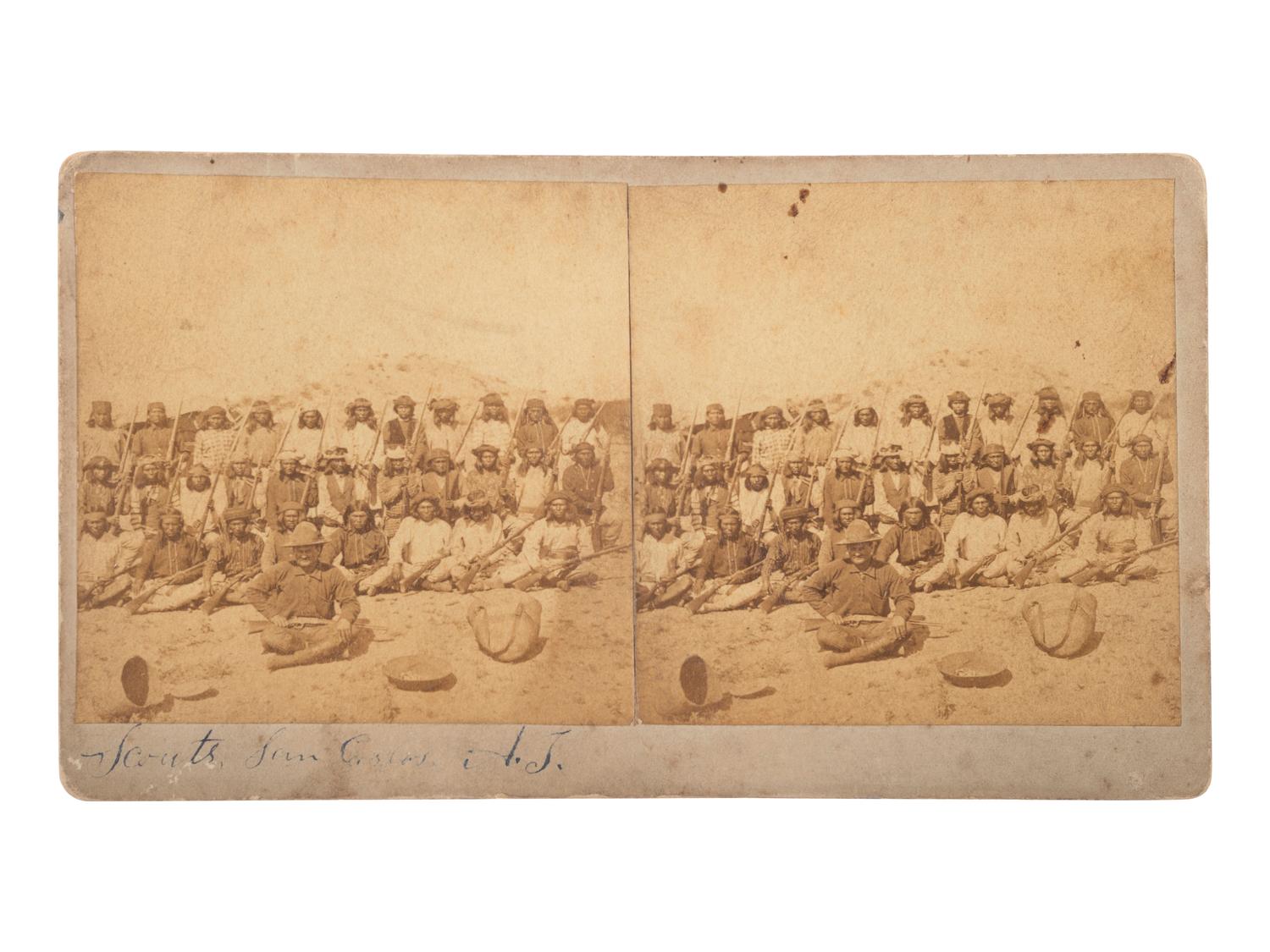 [NATIVE AMERICANS]. BURGE, J.C. (ca 1839-1897), photographer. Scouts, San Carlos, AT . Early 1880s.