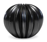 Blackware Ribbed Pottery Jar