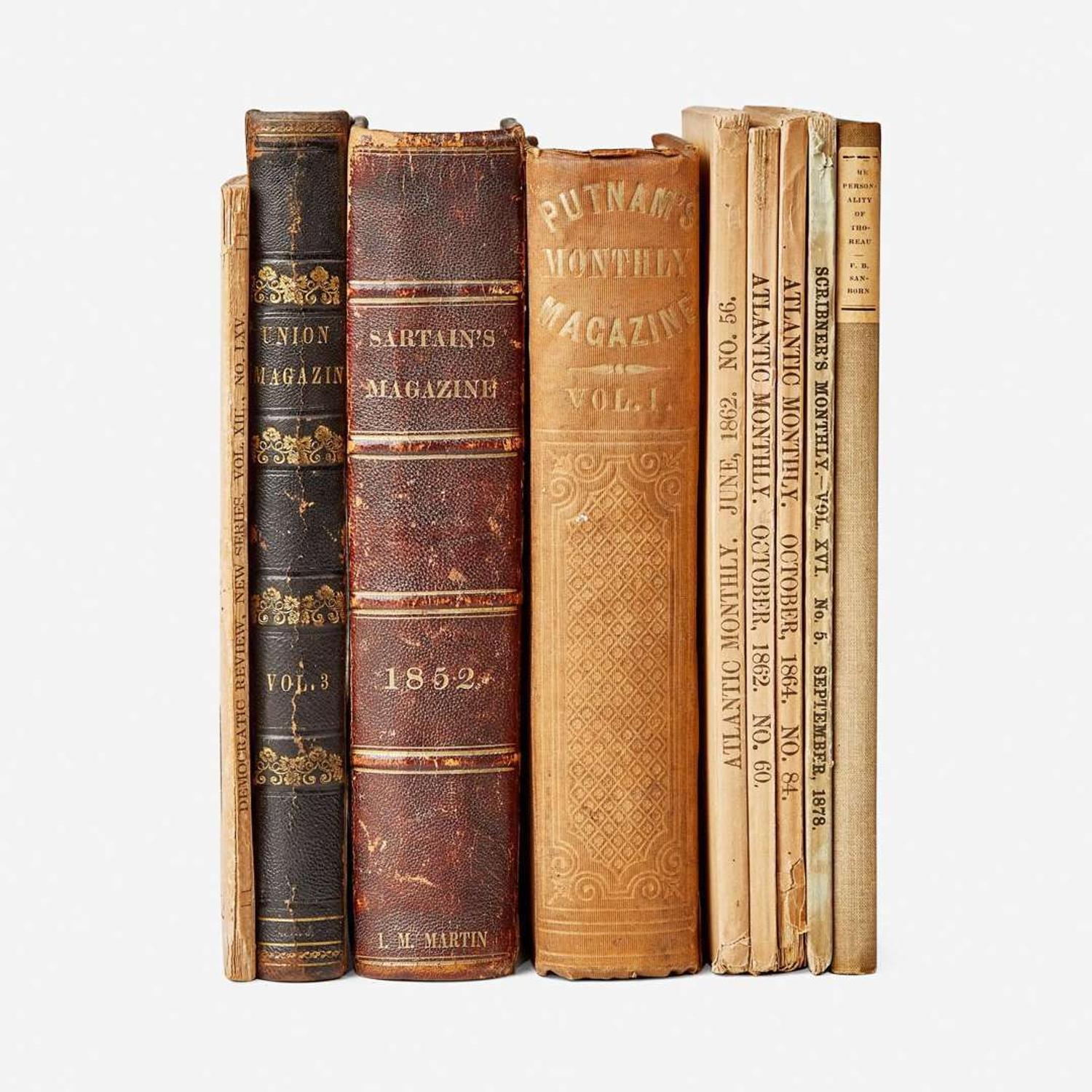 [Literature] [Thoreau, Henry David] Group of 8 Magazines and Periodicals, ca. 1852-78