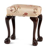 A Chippendale Style Carved Mahogany Claw-and-Ball Foot Stool