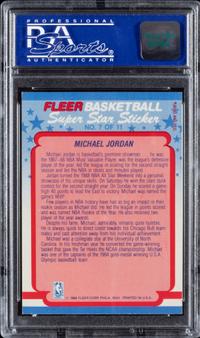 A 1988 Fleer Michael Jordan Sticker (PSA ST 8 NM-MT )