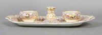 An English Pottery Standish, Copeland, Width approximately 12 inches.