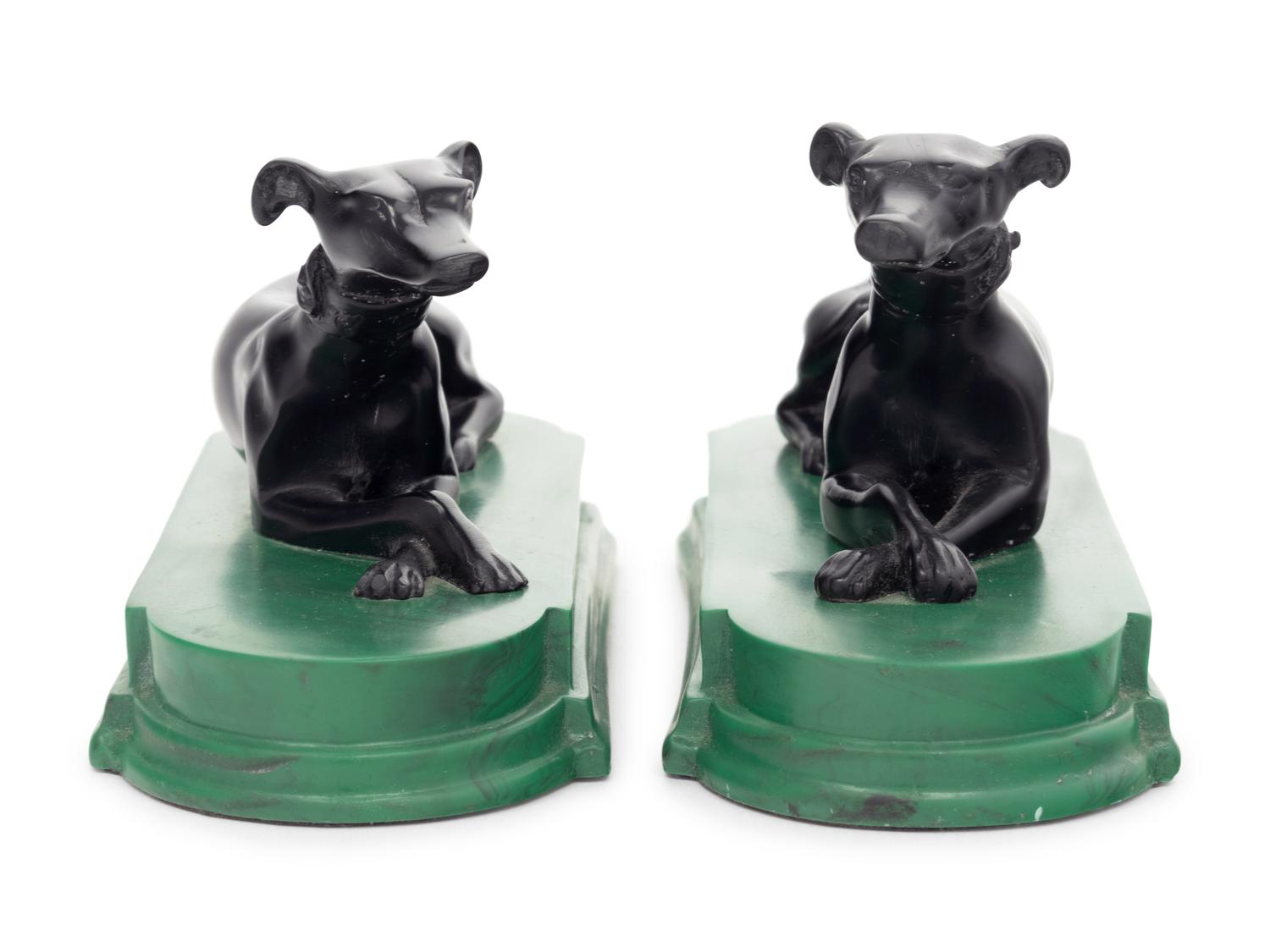 A Pair of Resin Greyhounds
