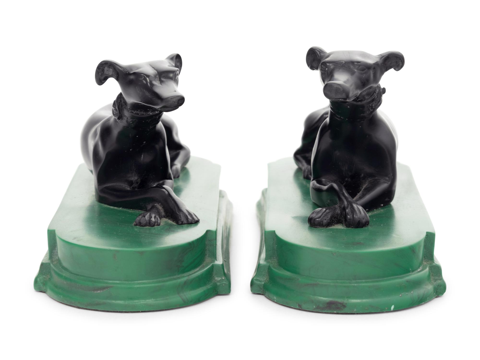 A Pair of Resin Greyhounds