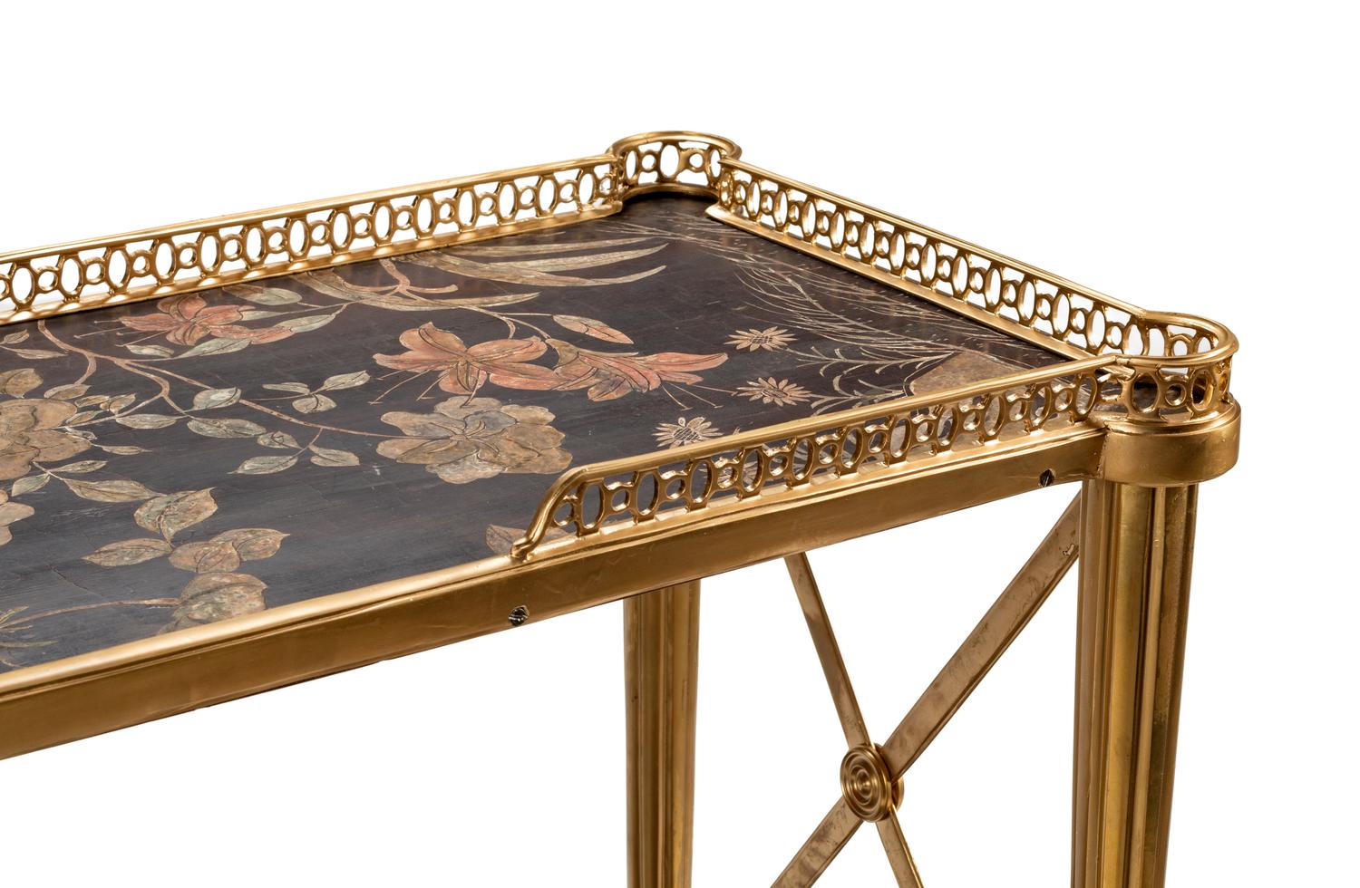 A Coromandel Lacquer Panel-Inset Gilt Bronze Serving Table