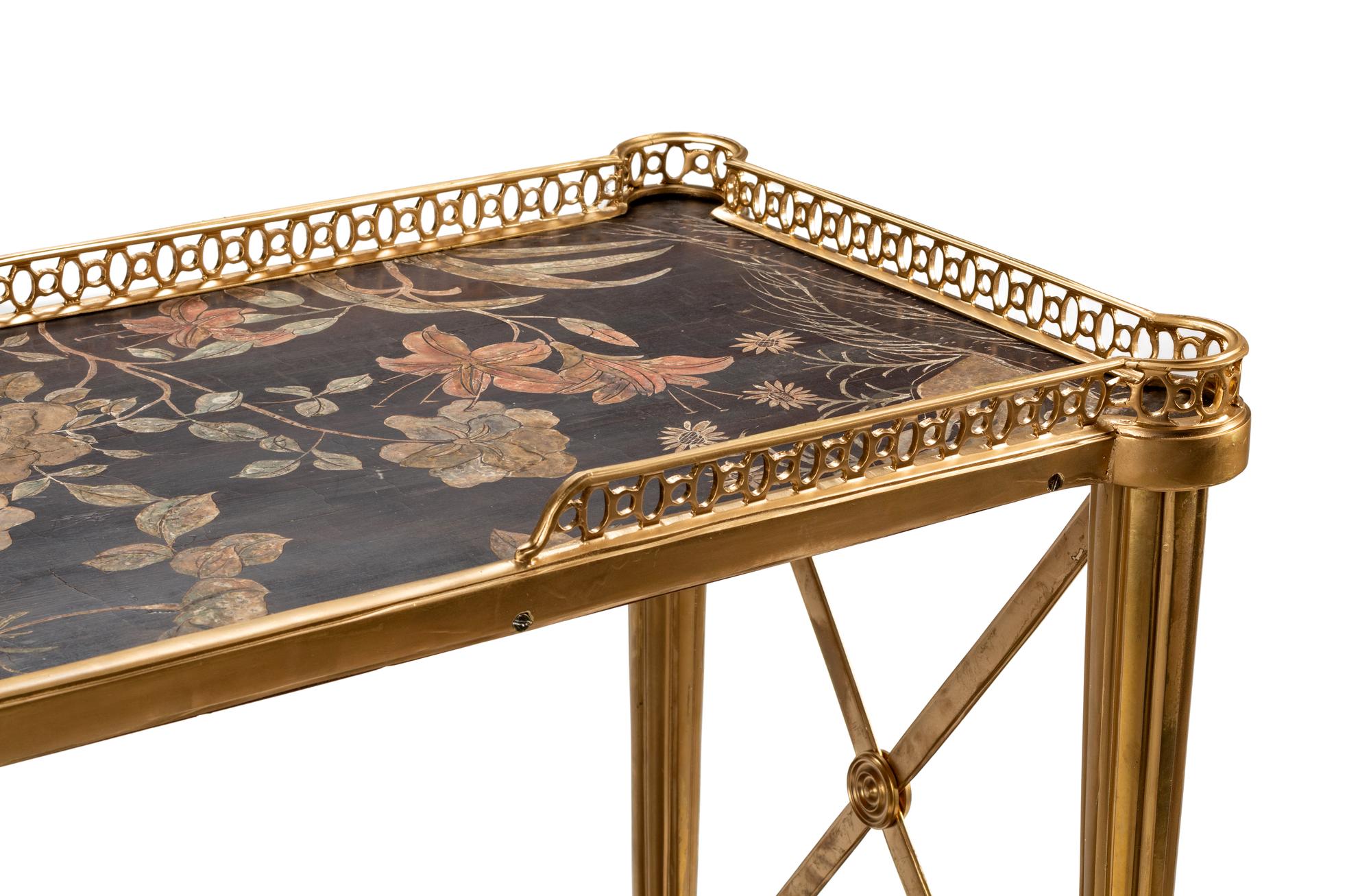 A Coromandel Lacquer Panel-Inset Gilt Bronze Serving Table
