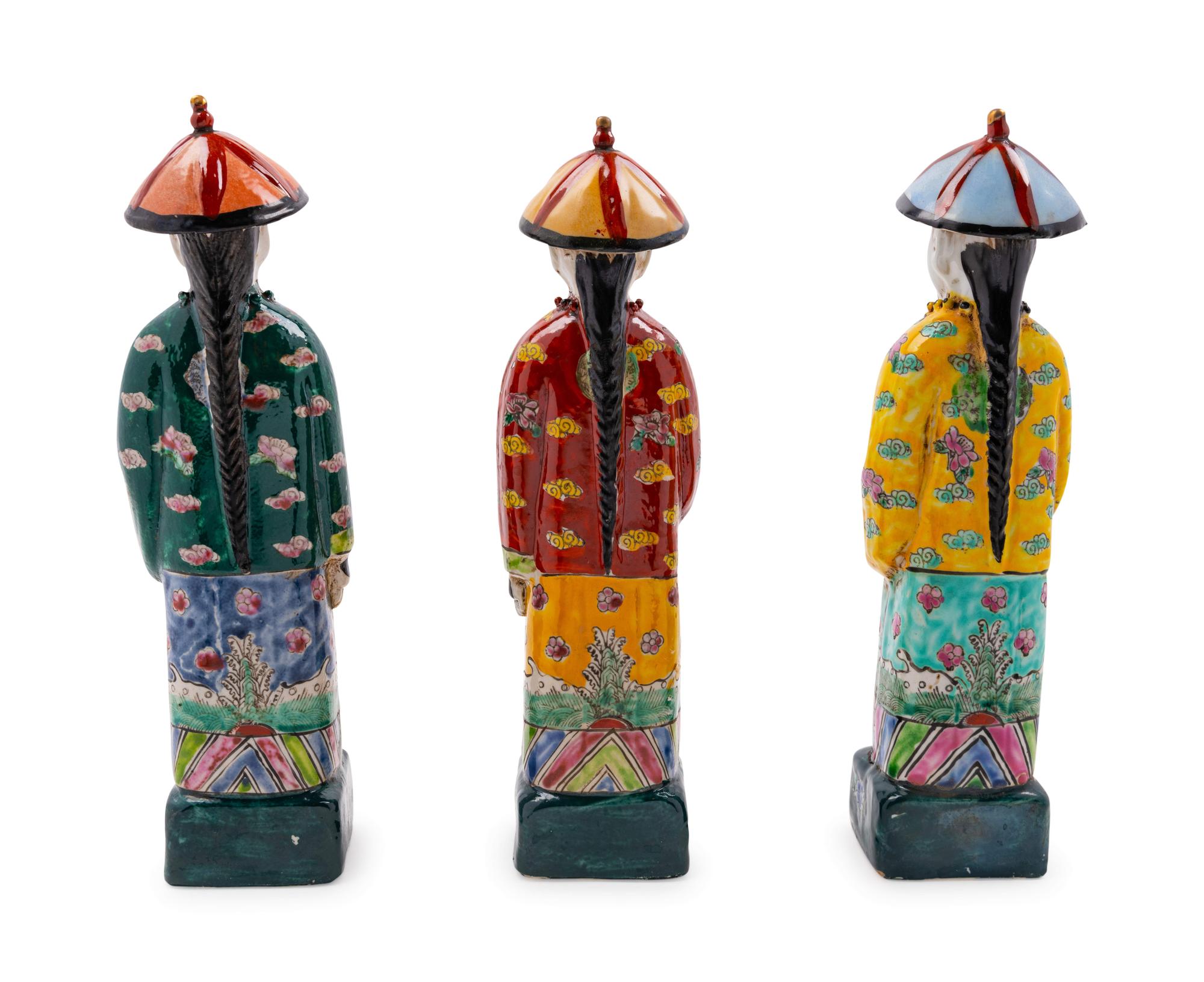 Three Chinese Export Ceramic Figures
