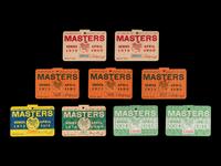 A Group of Nine 1970s Masters Golf Tournament Augusta National Badges,