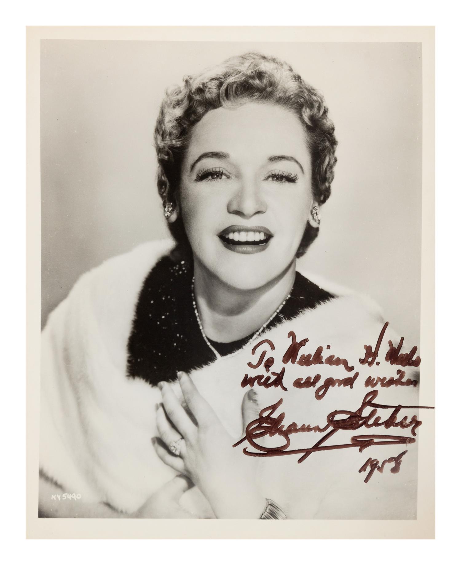 [20TH-CENTURY OPERA SINGERS]. A group of 6 photographs or photographic postcards of opera singers, most signed, from the 1950s-1960s, comprising images of: