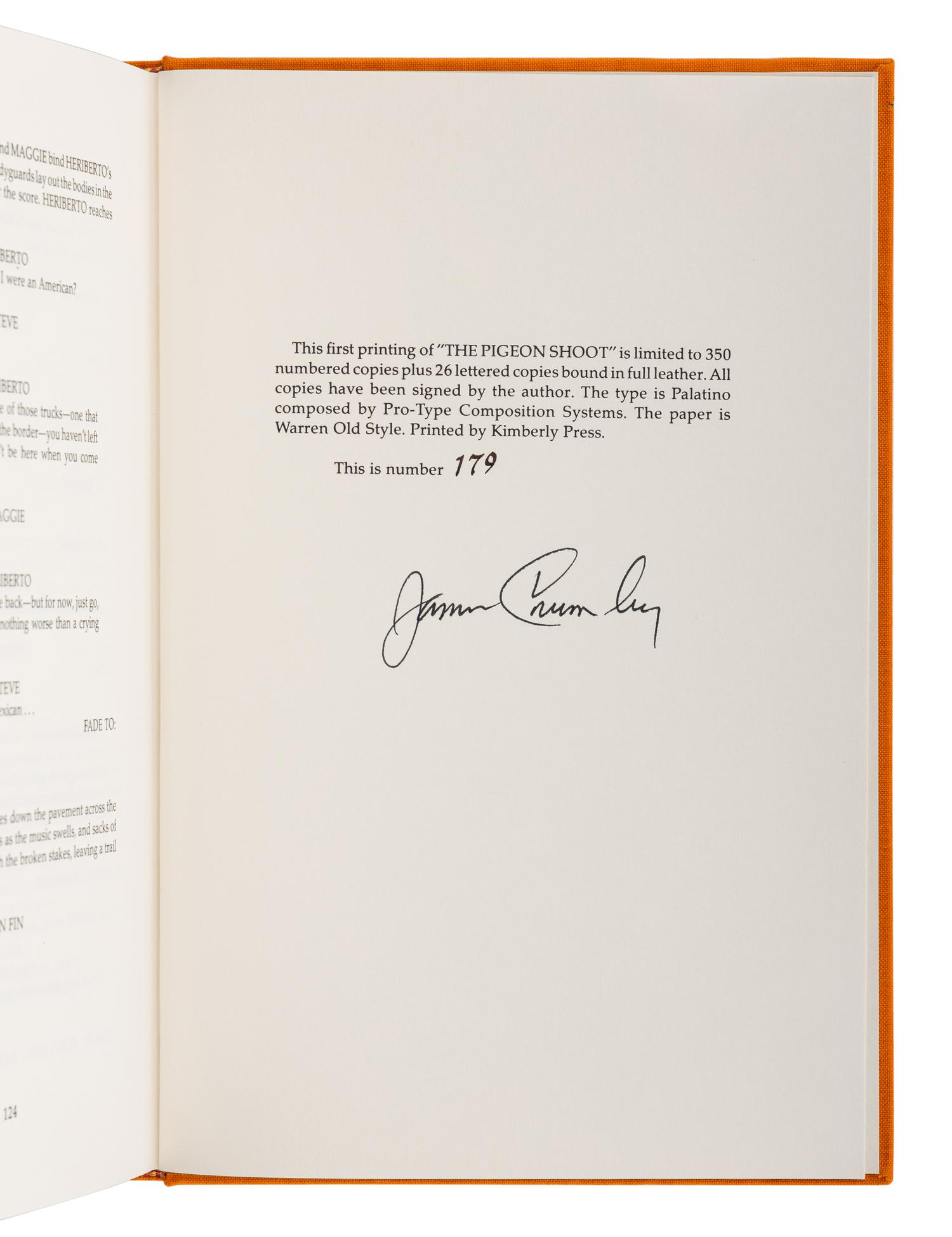 CRUMLEY, James (1939-2008). A group of 6 works by Crumley, ALL FIRST OR LIMITED EDITONS, ALL SIGNED OR INSCRIBED, comprising: