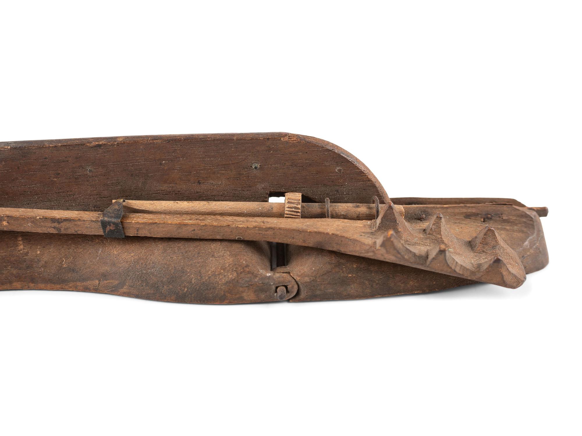 A Wooden Ice-Skate Patent Model with Inscriptions