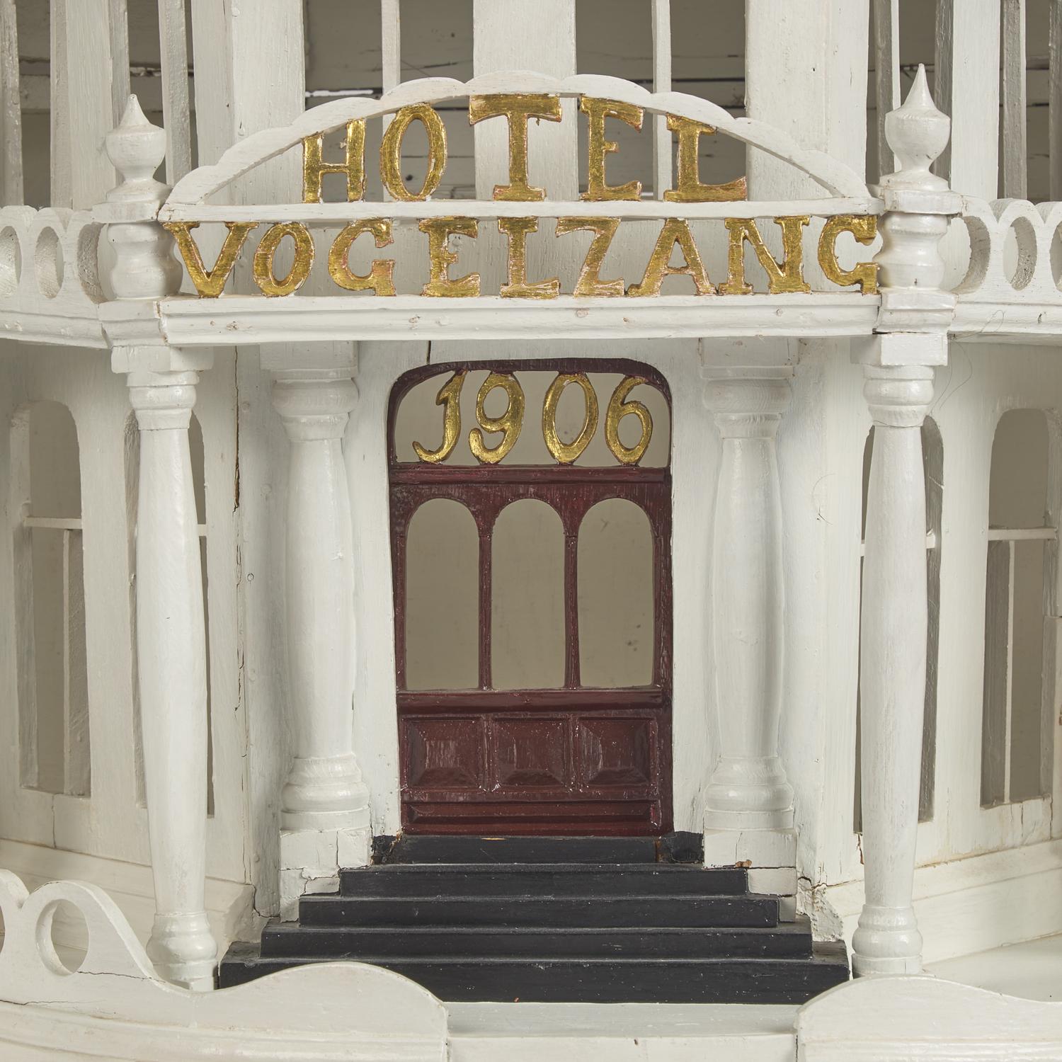 A Large Painted Wood Purple Martin House, "Hotel Vogelzang/ 1906" From Chestnut Hill, Philadelphia