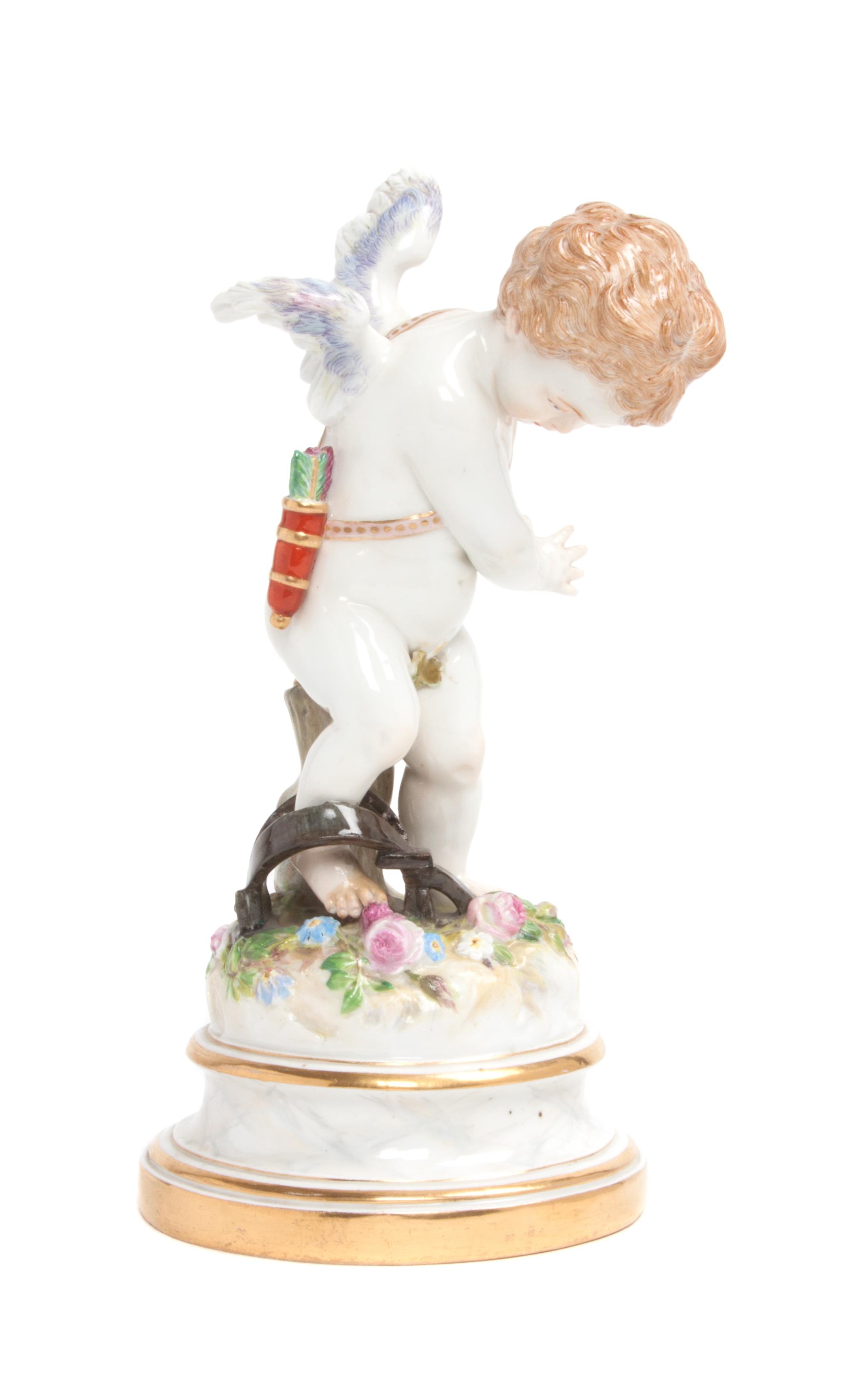 A Meissen Porcelain Figure Height 7 3/4 inches.