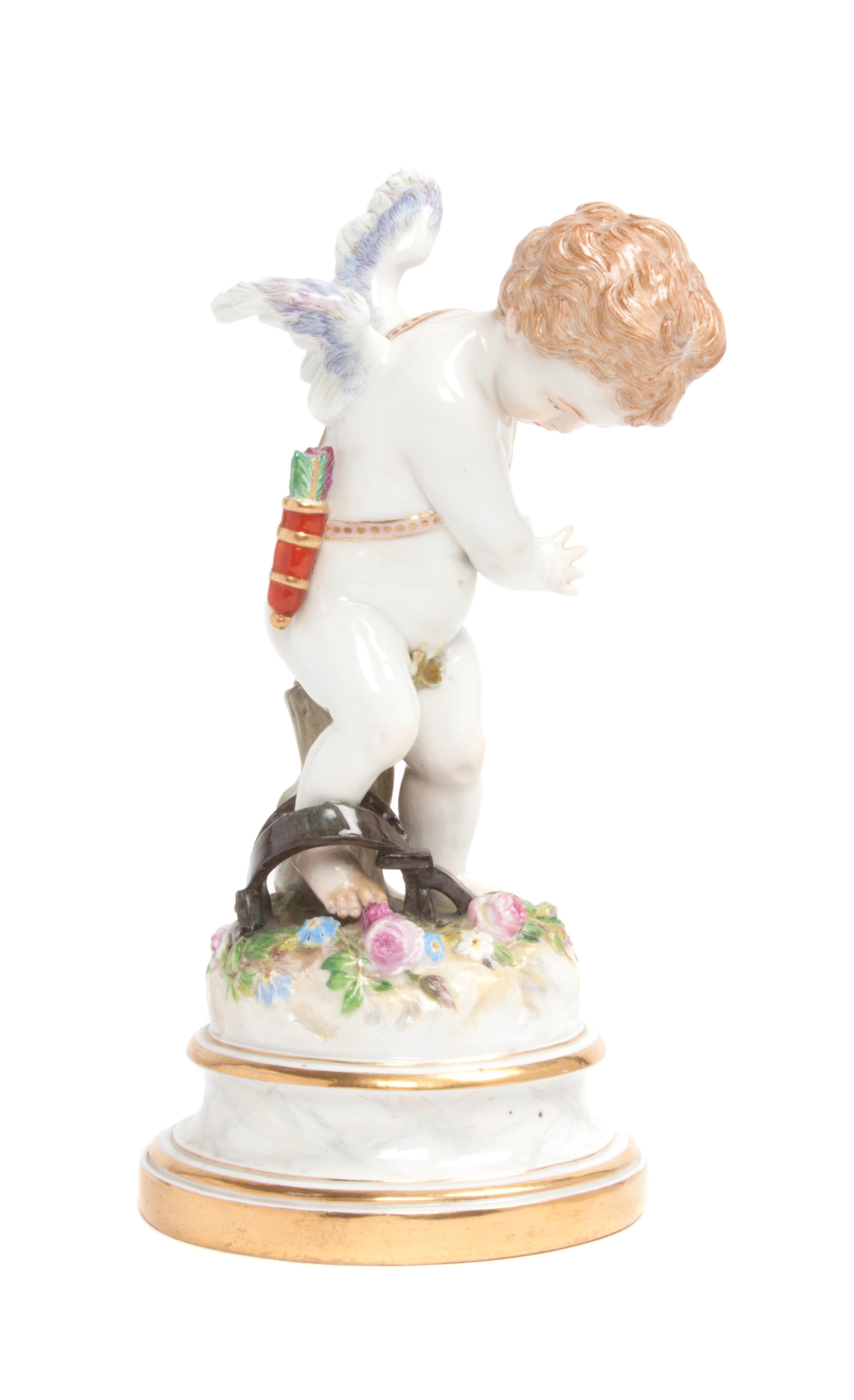 A Meissen Porcelain Figure Height 7 3/4 inches.