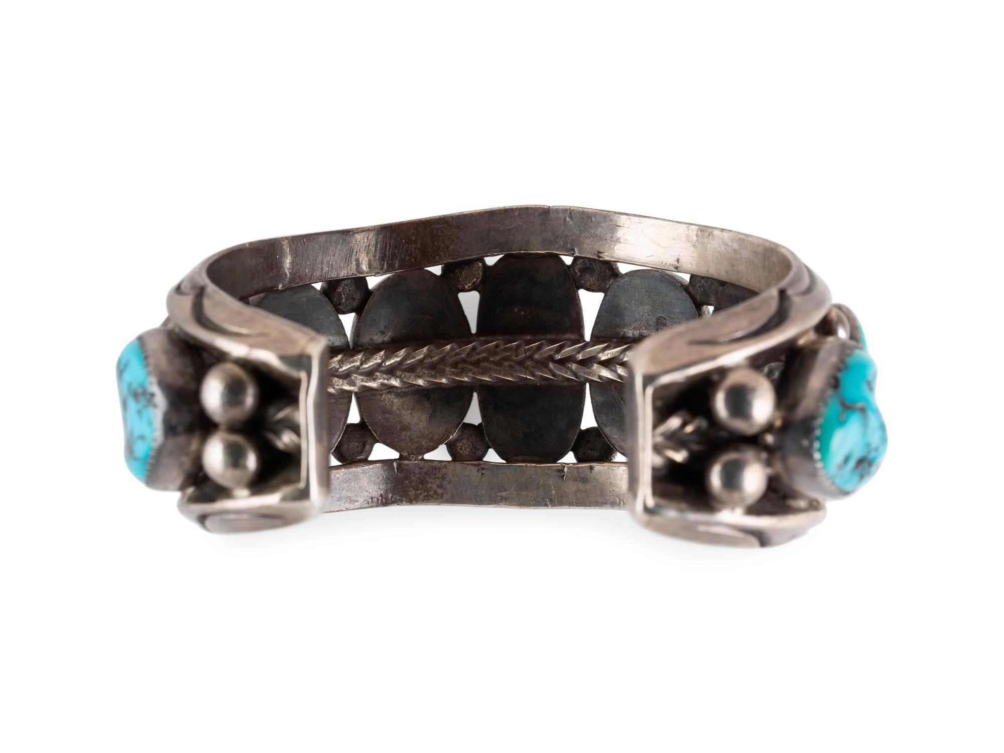Sterling Silver and Morenci Turquoise Cuff Bracelet