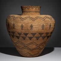Western Apache Basketry Olla, with Human Figures