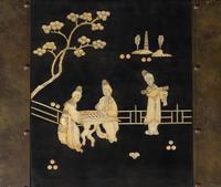 A Pair of Chinese Export Painted and Black Lacquer Chests