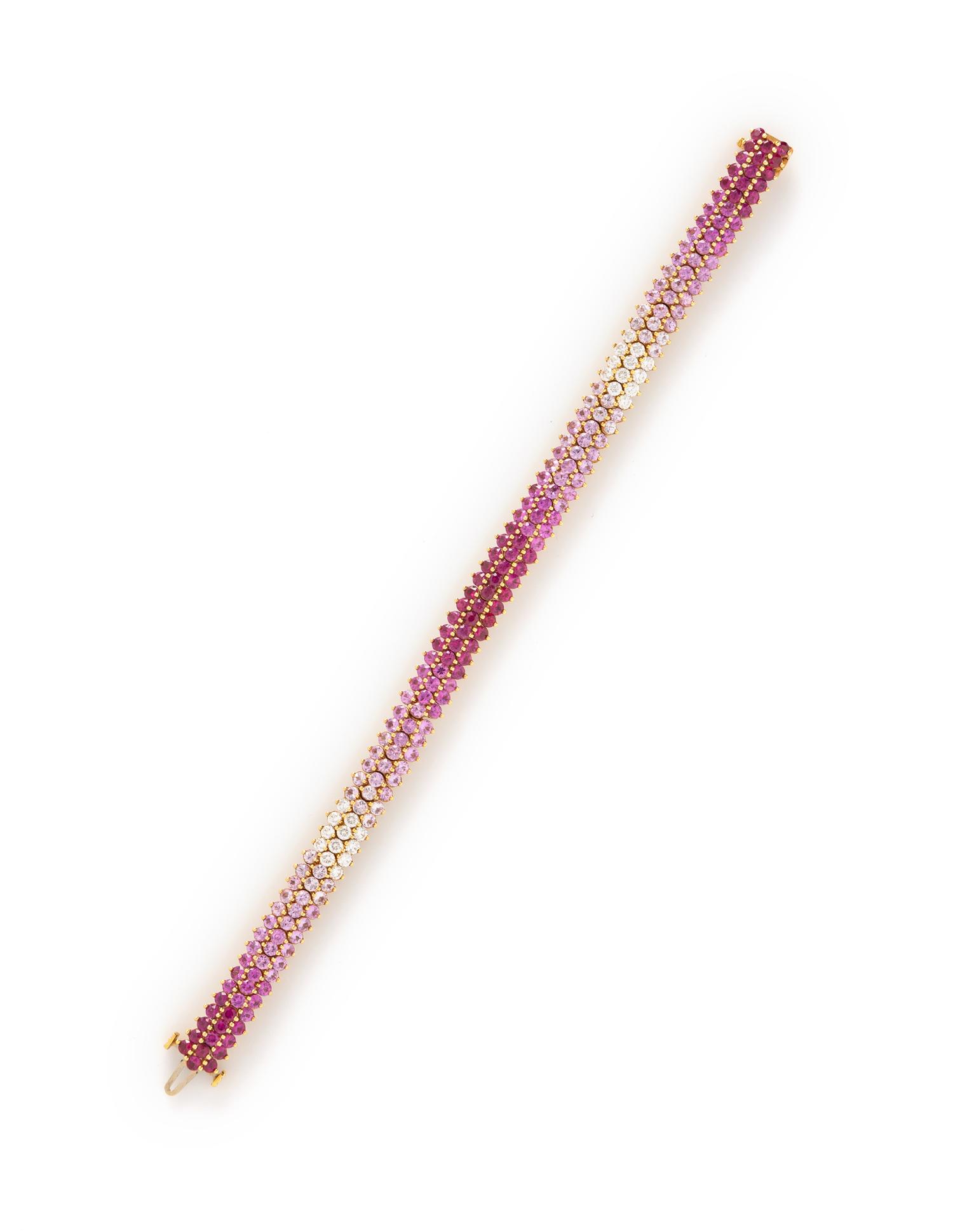 PINK SAPPHIRE AND DIAMOND BRACELET