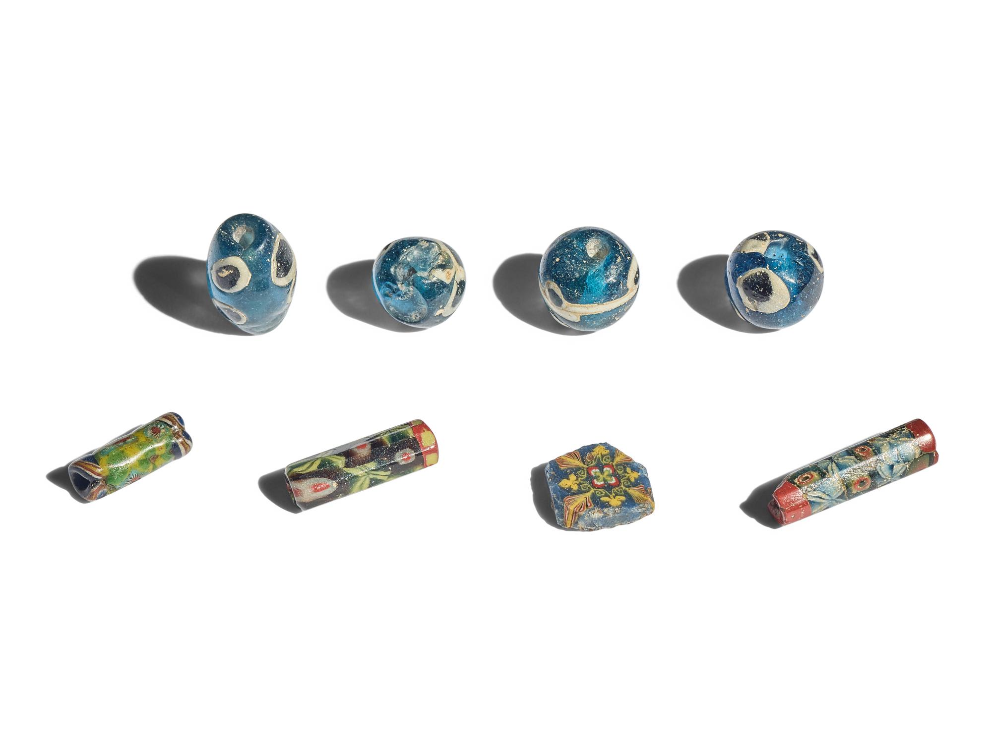 Eight Roman Glass Beads