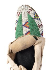 Sioux Beaded Hide Moccasins, with Horse Tracks