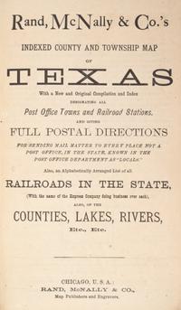 (MAP) Indexed County and Township Map of Texas. Chicago, c. 1904.
