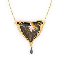 LARISSA PODGORETZ, ENAMEL, BOULDER OPAL, AND YELLOW GOLD PENDANT NECKLACE