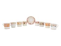 A Group of Eight English Porcelain Coffee Canns