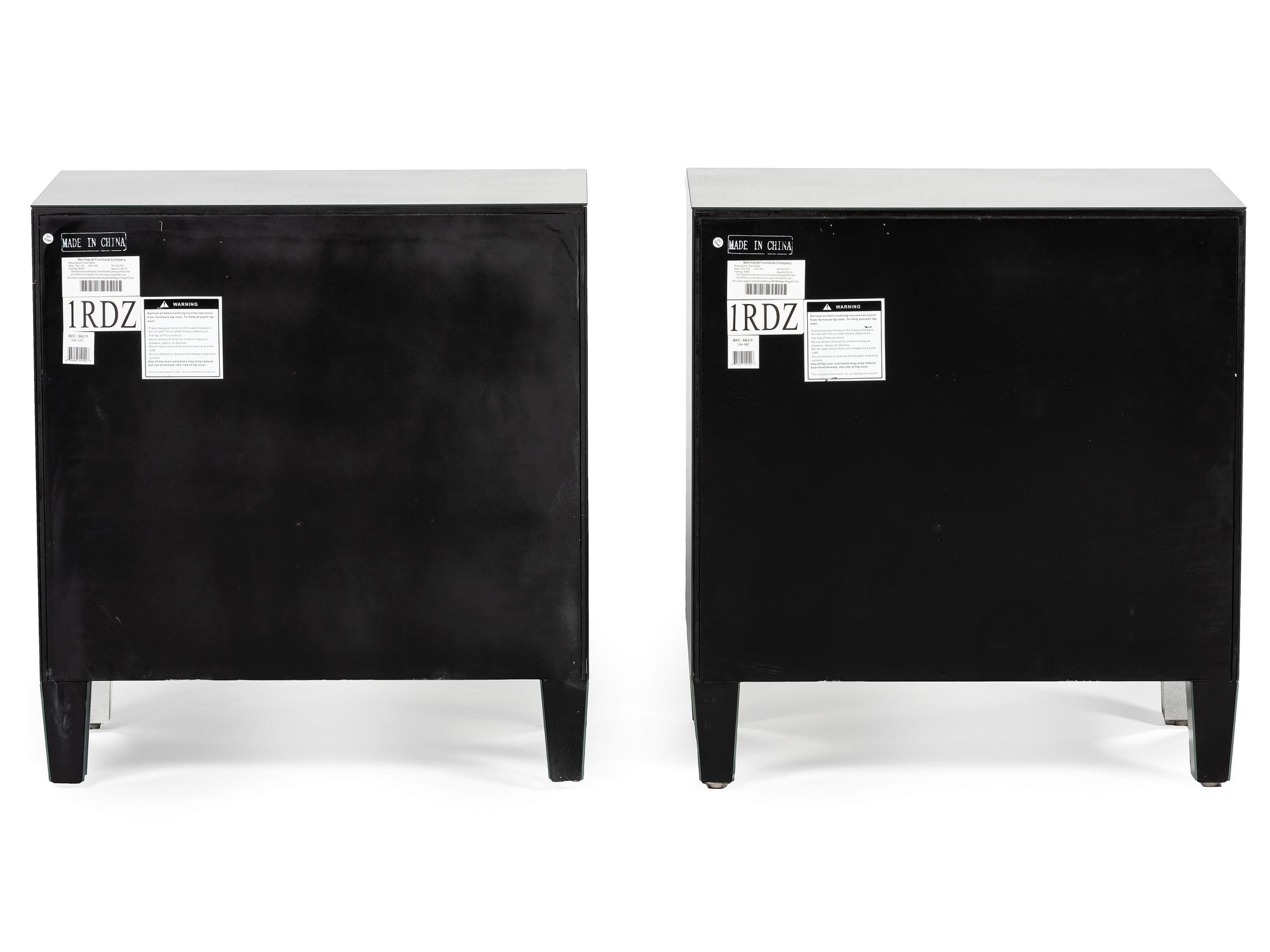 A Pair of Bernhardt Mirrored Side Tables