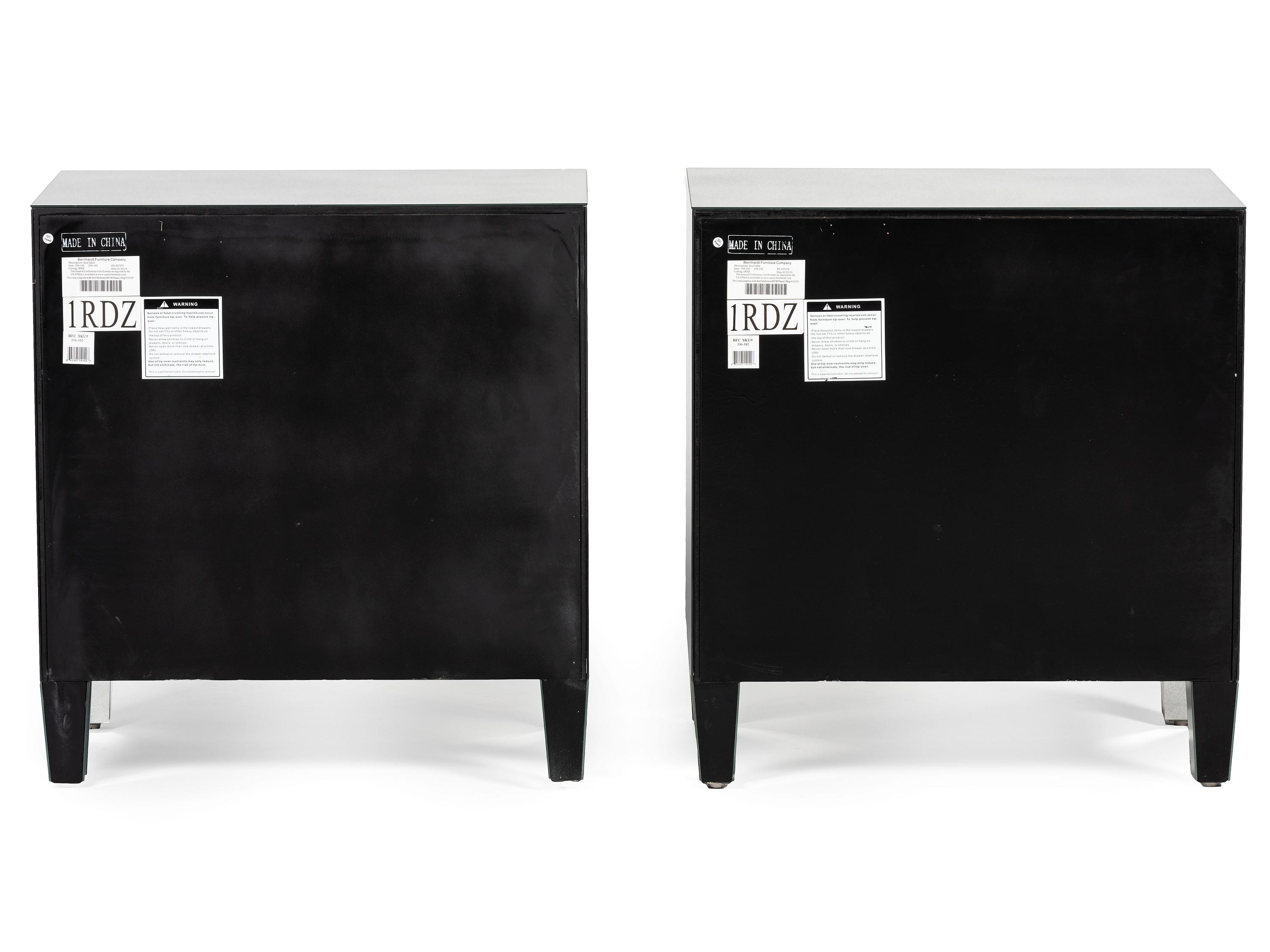 A Pair of Bernhardt Mirrored Side Tables