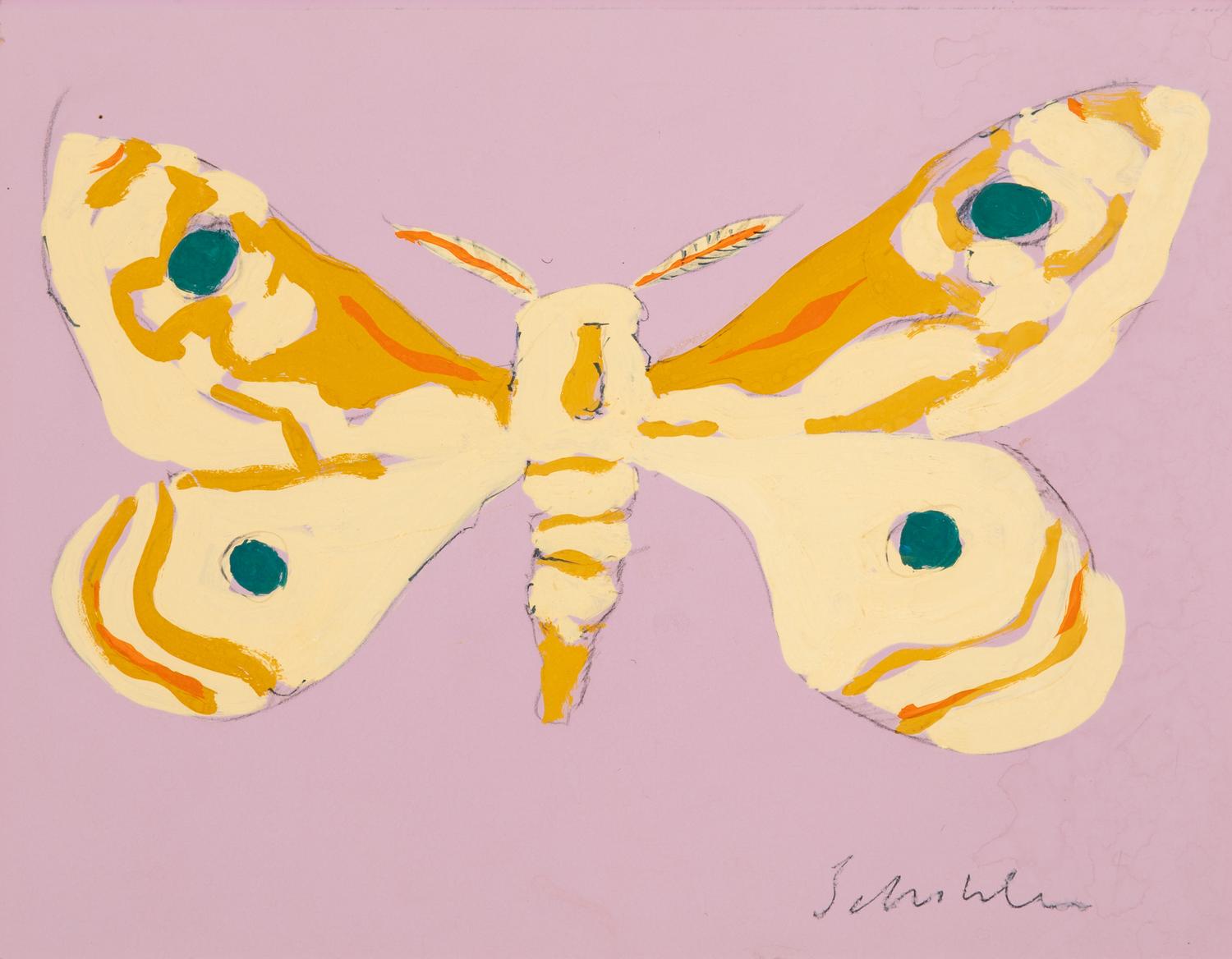 Tan Butterfly on Purple