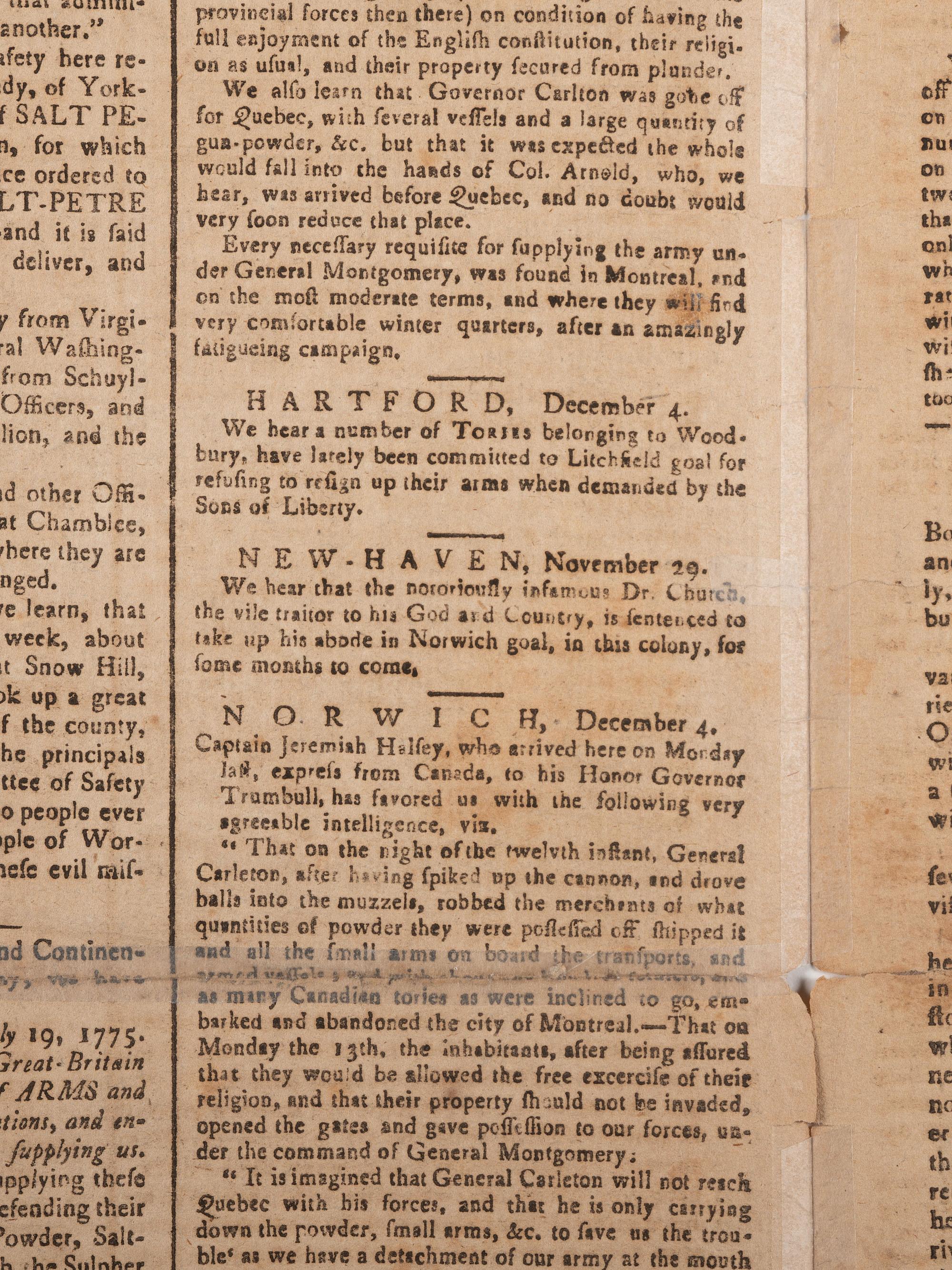 [American Revolution] T he Essex Journal and New Hampshire Packet, December 5, 1775