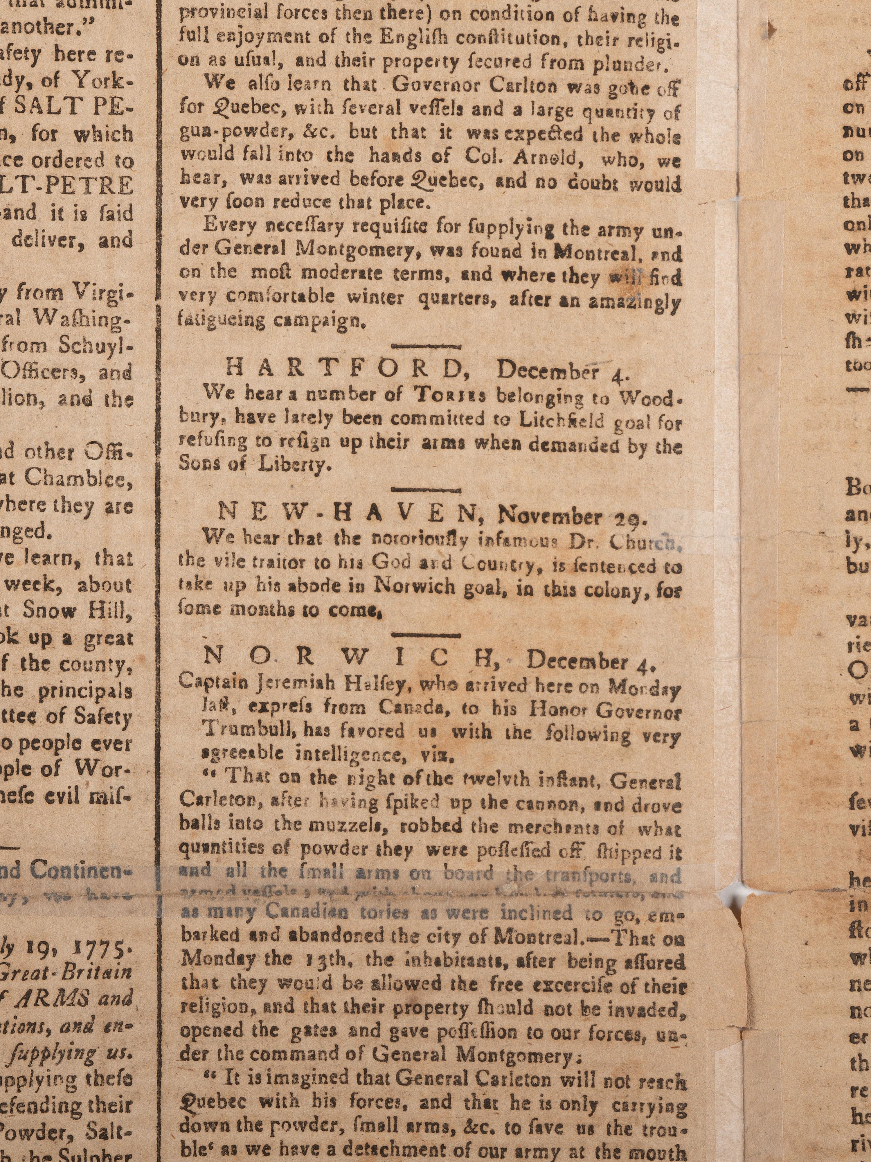 [American Revolution] T he Essex Journal and New Hampshire Packet, December 5, 1775