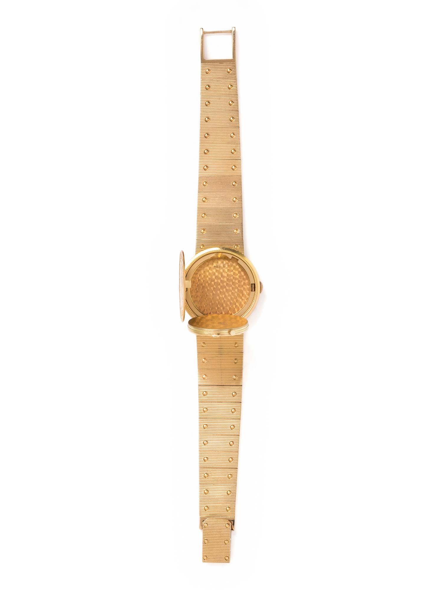 PIAGET, REF. 950 18K YELLOW GOLD AND COIN SURPRISE WRISTWATCH