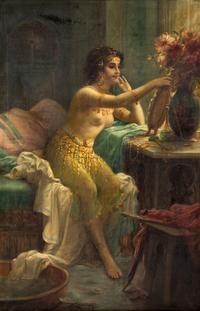 Egyptian Girl at a Dressing Table