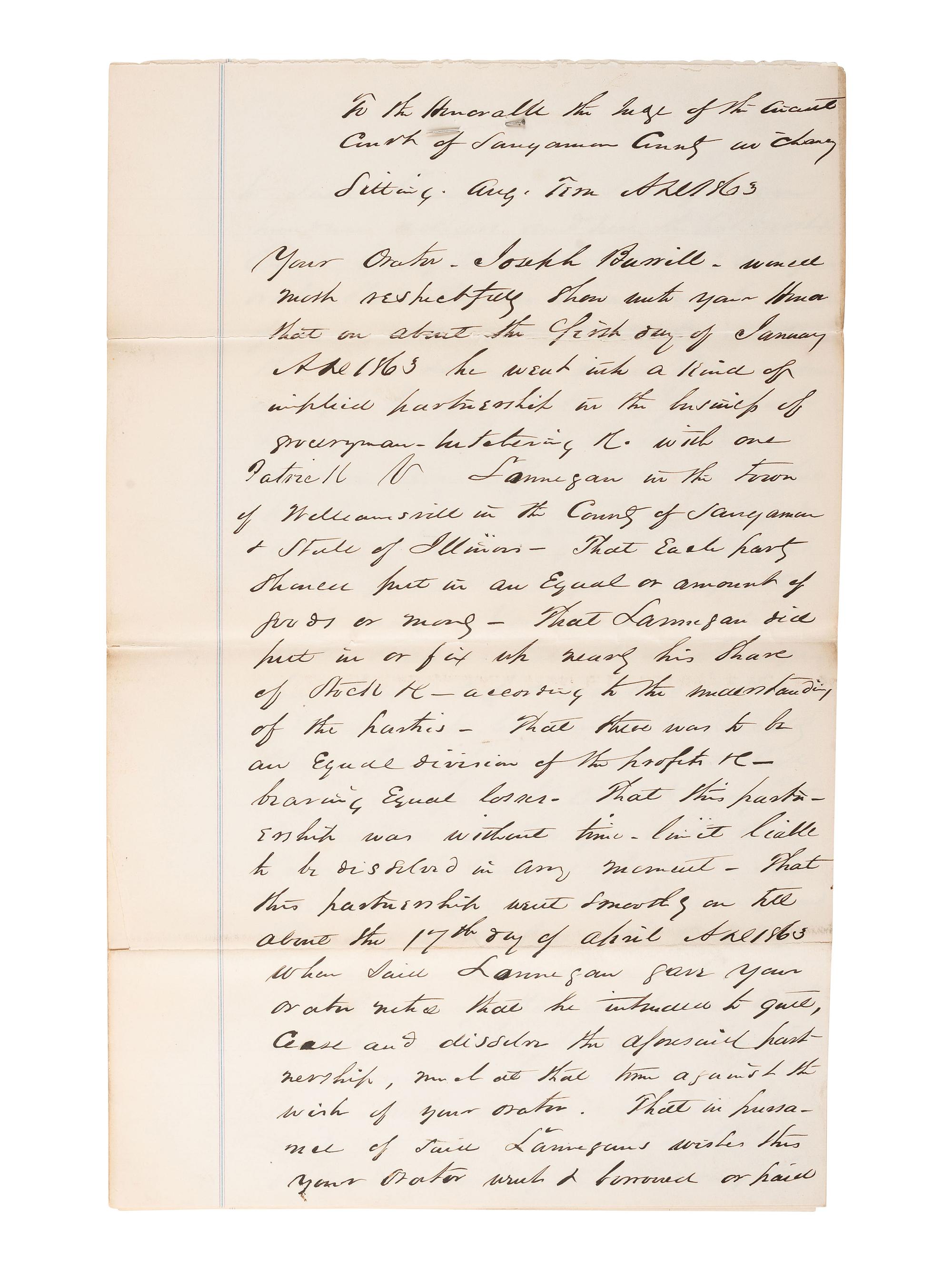 [LINCOLN, Abraham (1809-1865)]. Autographs of Lincoln friends and associates, including: