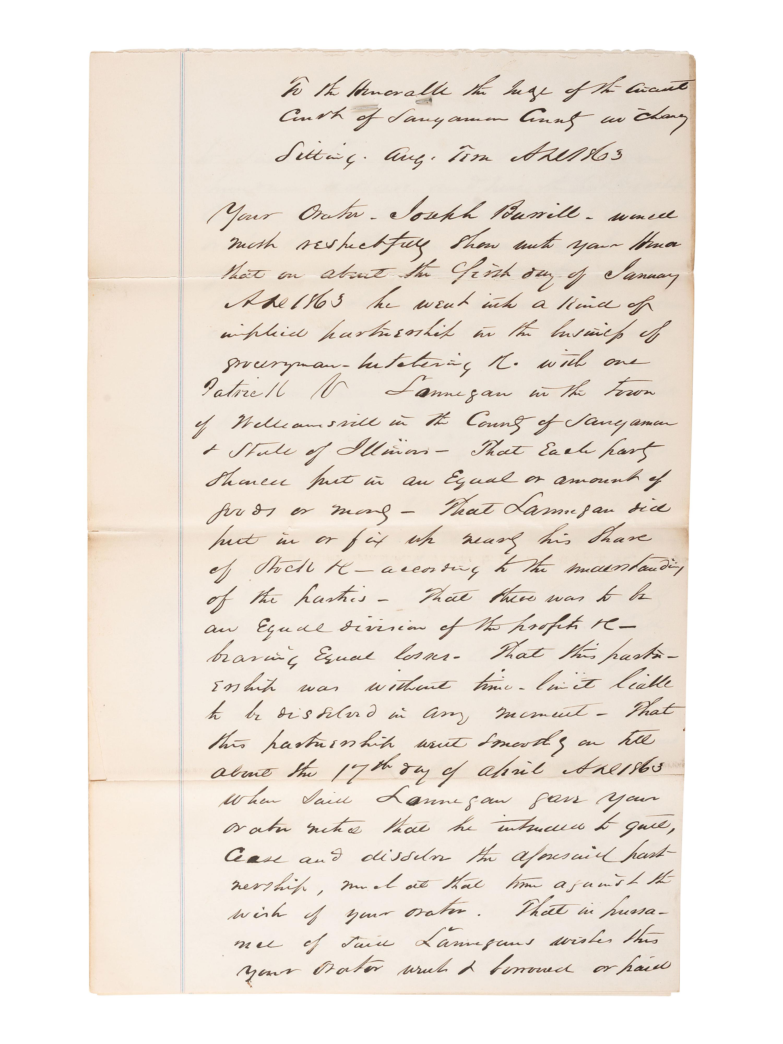 [LINCOLN, Abraham (1809-1865)]. Autographs of Lincoln friends and associates, including: