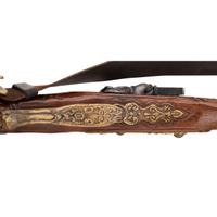 Contemporary Flintlock Jaeger Rifle with Carved and Fluted Stock
