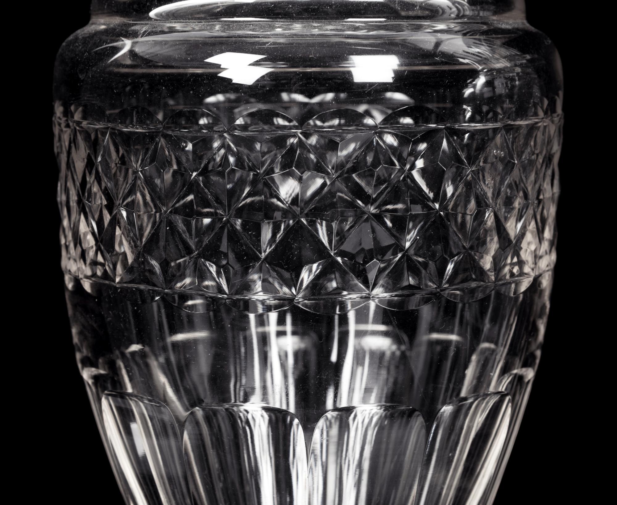 A Pair of English Cut Glass Vases