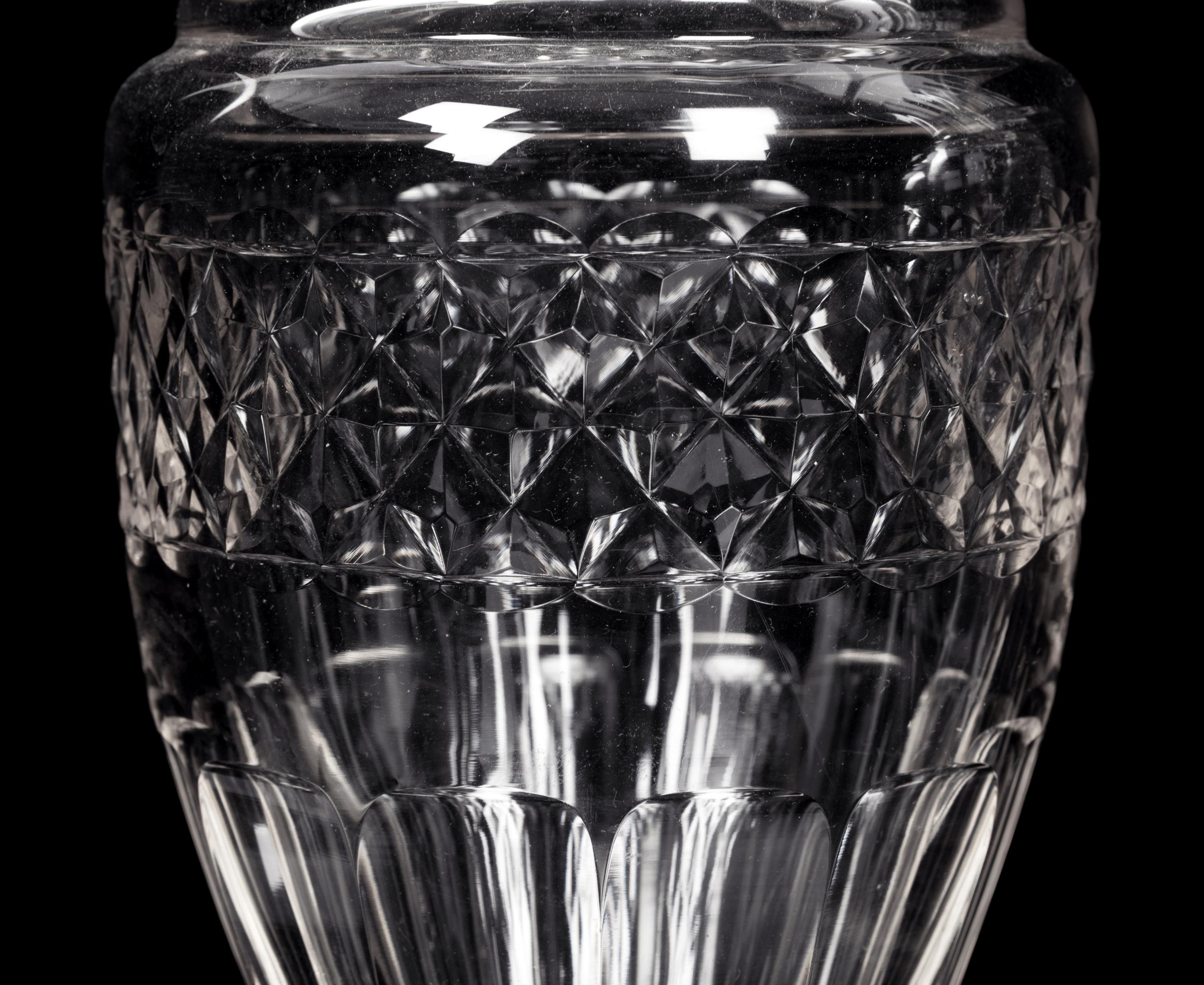 A Pair of English Cut Glass Vases
