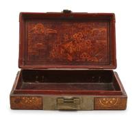 Three Chinese Gilt and Polychrome Lacquered Articles