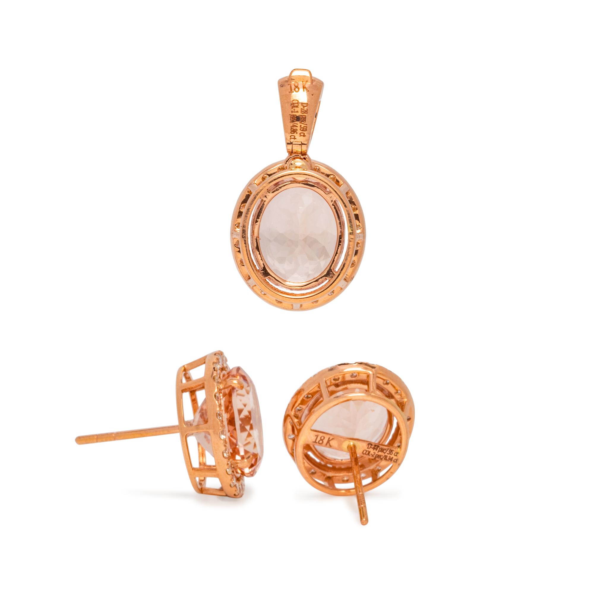 MORGANITE AND DIAMOND SET