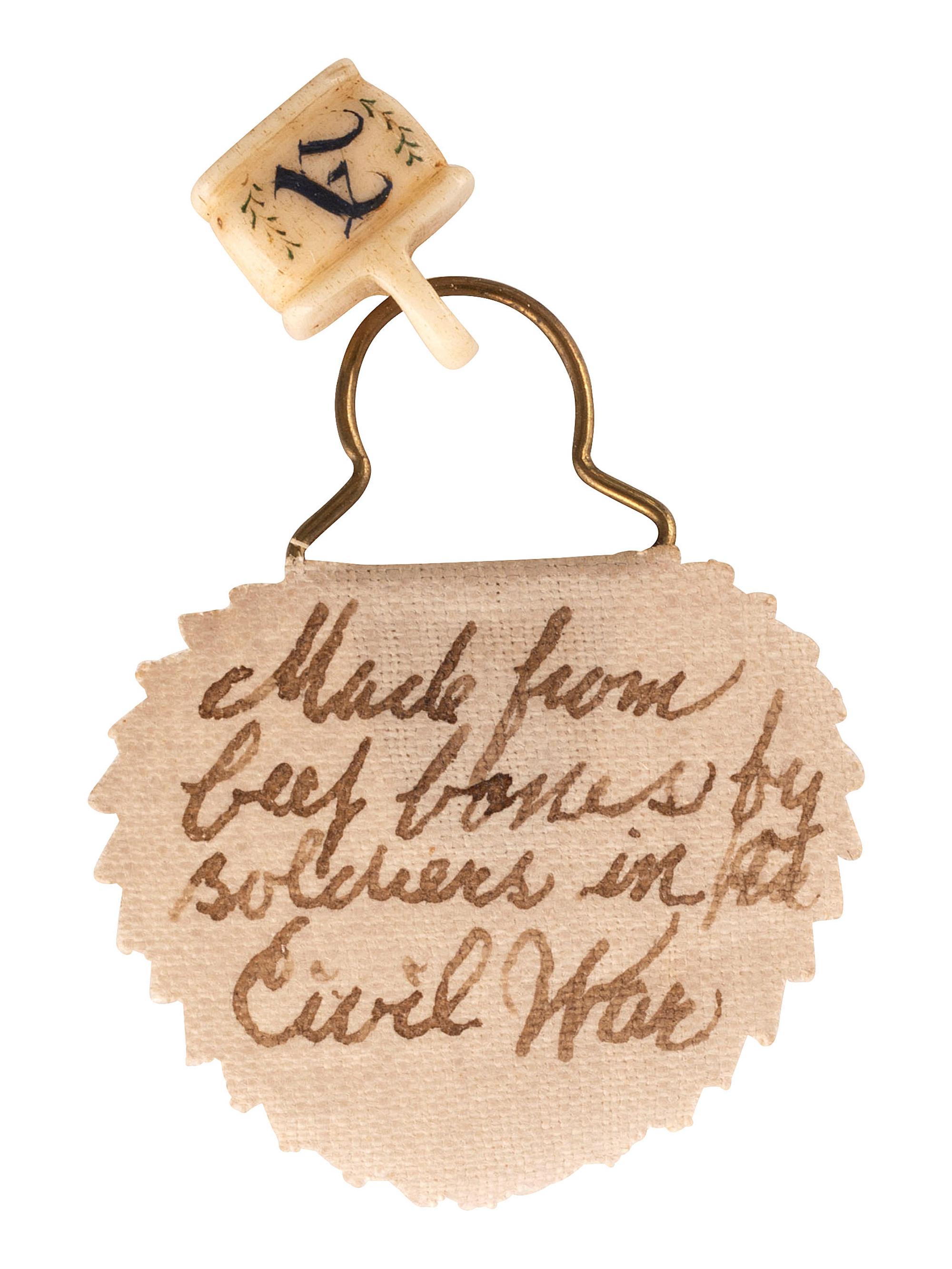 [CIVIL WAR]. Folk art carved trinket with inscription.