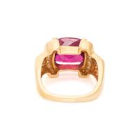 YELLOW GOLD, RUBELLITE AND DIAMOND RING