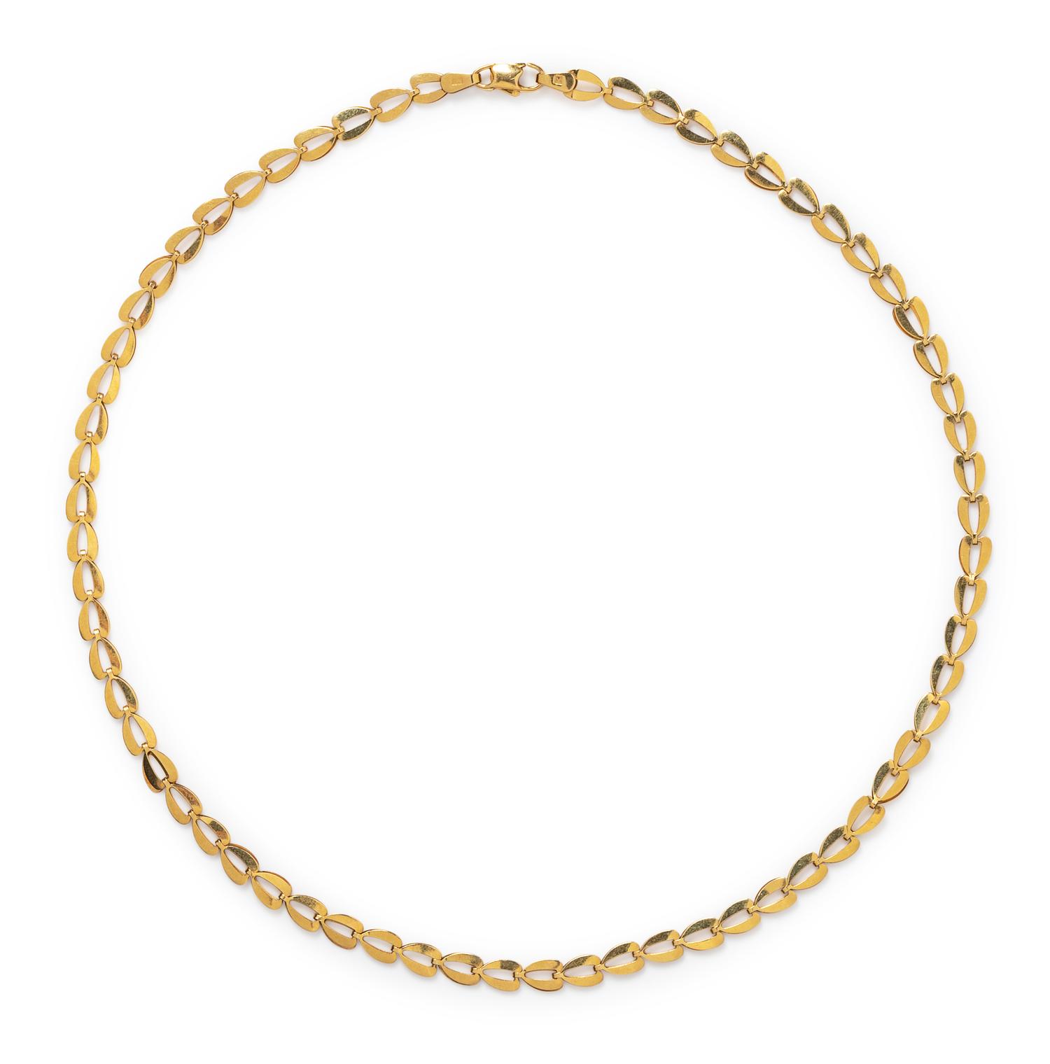 A 14 Karat Yellow Gold Necklace, Italian,