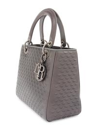 Christian Dior Gray Scalloped Leather Lady Dior Bag, 2007