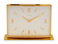 A Tiffany & Co. Brass Desk Clock