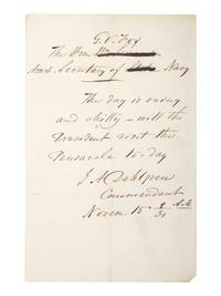 [CIVIL WAR - NAVY] -- [LINCOLNIANA]. A group of 6 documents relating to Lincoln naval visits, comprising: